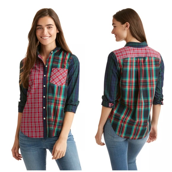 Vineyard Vines Tops - Vineyard Vines Women’s Holiday Plaid Party Relaxed Fit Button-Down Shirt Size 6